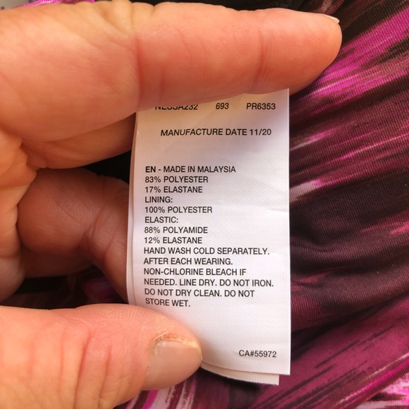 Nike Women’s Blur V-Neck Tankini Swimsuit Top Pink Adjustable Straps Large NWT - Picture 8 of 8